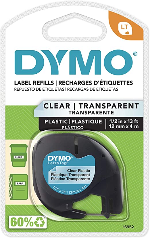 Dymo Label Refills 1/2" x 13ft Clear Plastic Tape (16952)