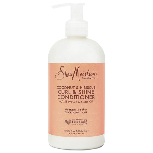 SheaMoisture Coconut & Hibiscus Curl & Shine Conditioner with Silk Protein & Neem Oil, 13 fl.oz / 384ml