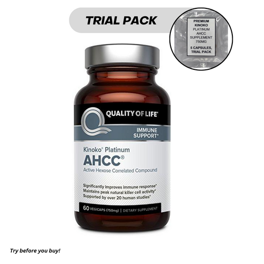Trial Pack Premium Kinoko Platinum AHCC Supplement, 5 Count