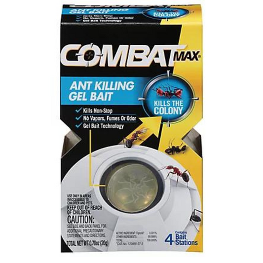 Combat Max Ant Remover Gel Bait Destroy The Colony Contains 4 Bait Stations 20g