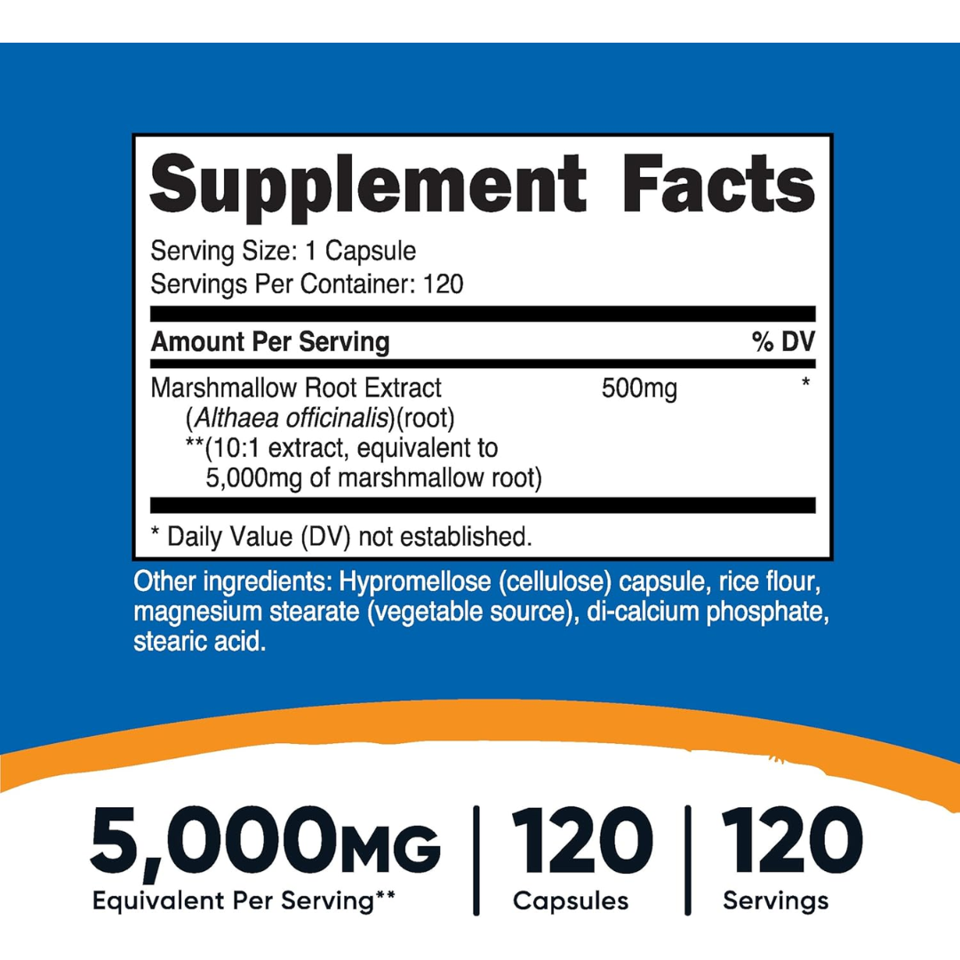 Nutricost Marshmallow Root 5000mg Supplement 120 Capsules