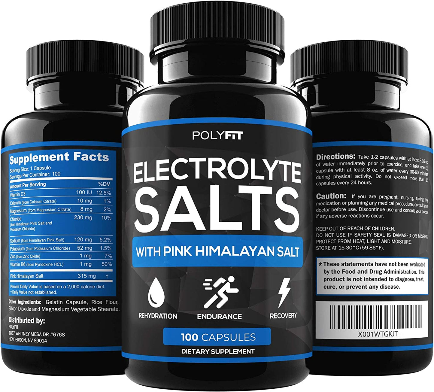 PolyFit Electrolyte Salts With Pink Himalayan Salt 100 Capsules