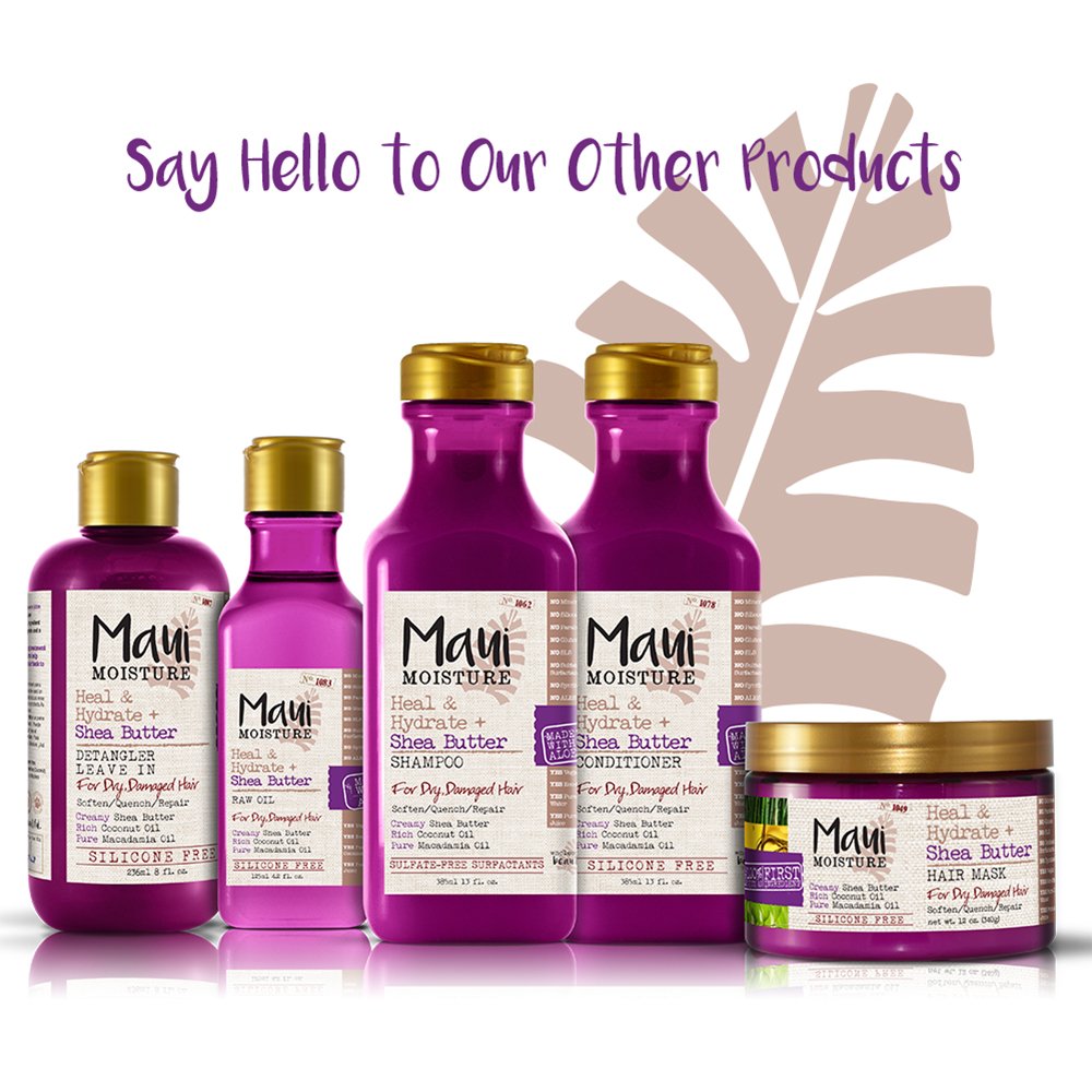 Maui Moisture Heal & Hydrate + Shea Butter Shampoo for Dry & Damaged Hair, 13 fl.oz / 385ml