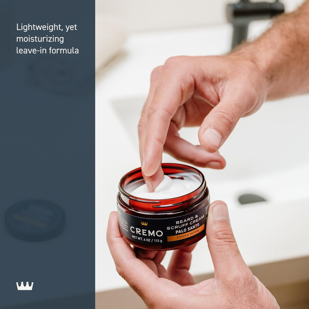 Cremo Beard & Scruff Cream, Palo Santo Reserve Collection, 4 oz