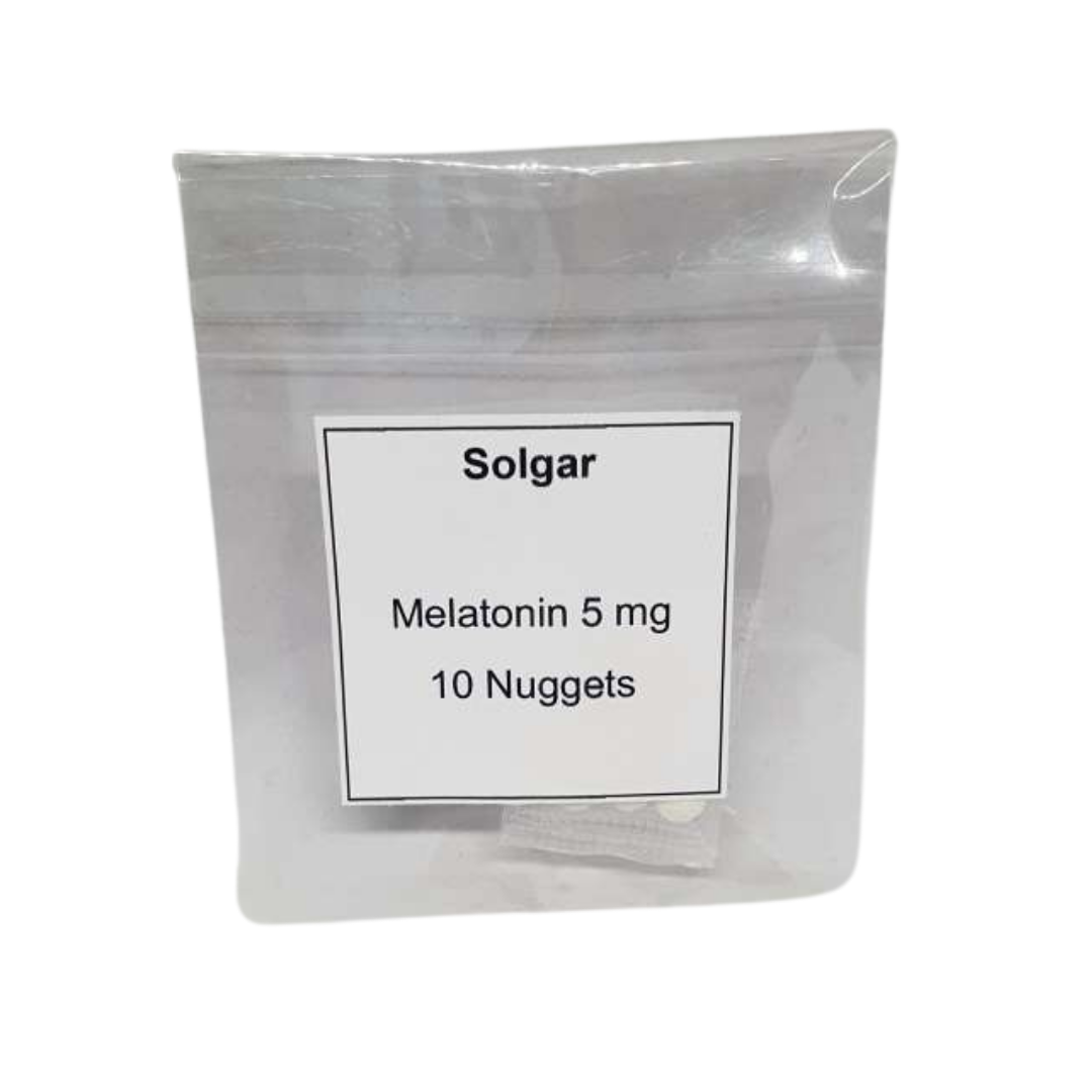 TRIAL SIZE Solgar Melatonin 5mg, Clinically Studied Ingredient 10 Nuggets