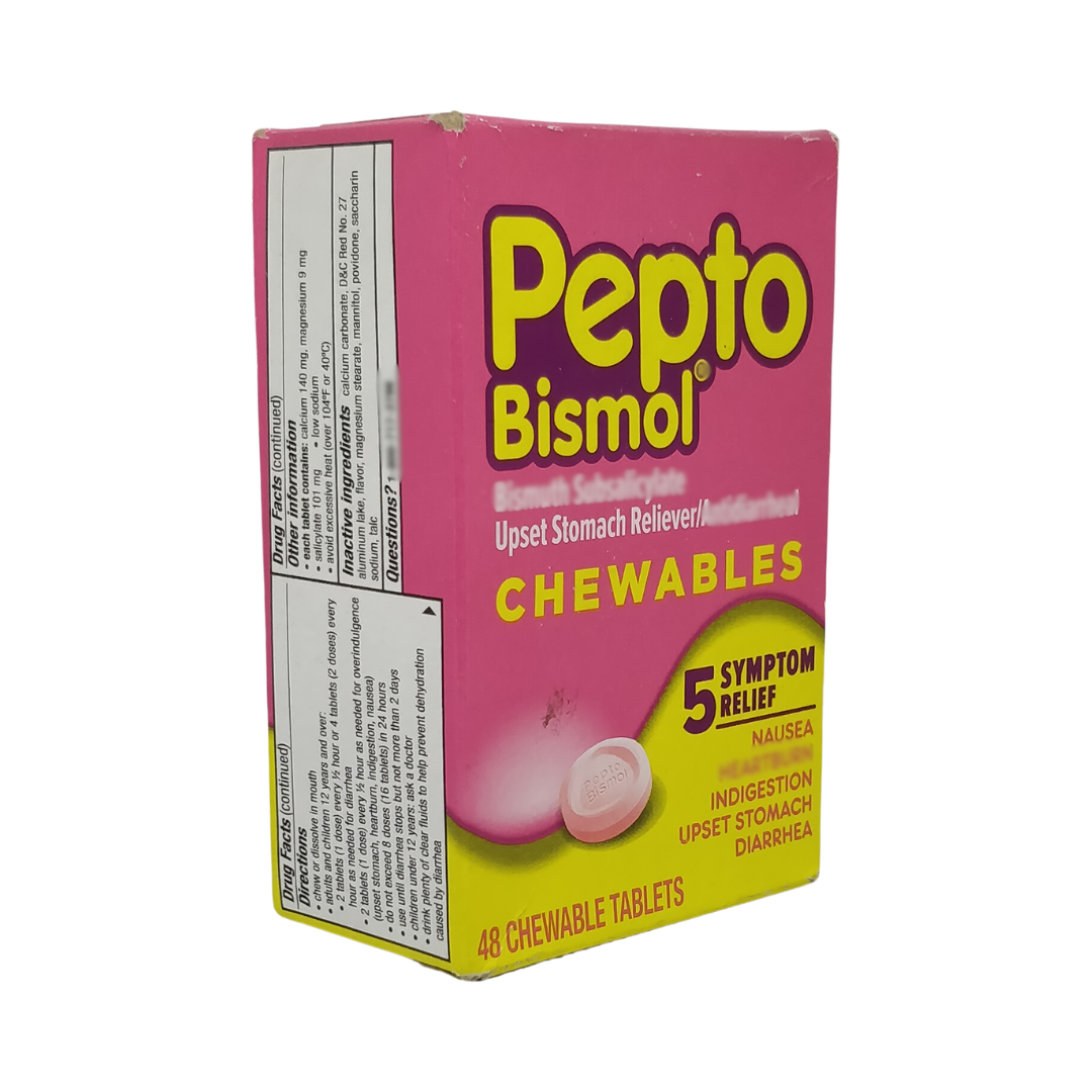 Pepto Bismol Upset Stomach Reliever Chewables, 48 Tablets