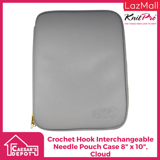 Crochet Hook Interchangeable Needle Pouch Case 8" x 10", Cloud