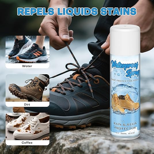 Etching Waterproof Shoe Rain & Stain Protector Spray, 10.15 oz. / 300 ml