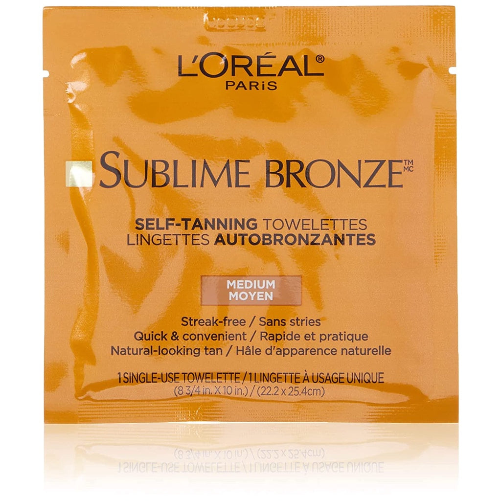 L'Oreal Paris Sublime Bronze 6 Self-Tanning Towelettes Medium 1 Box