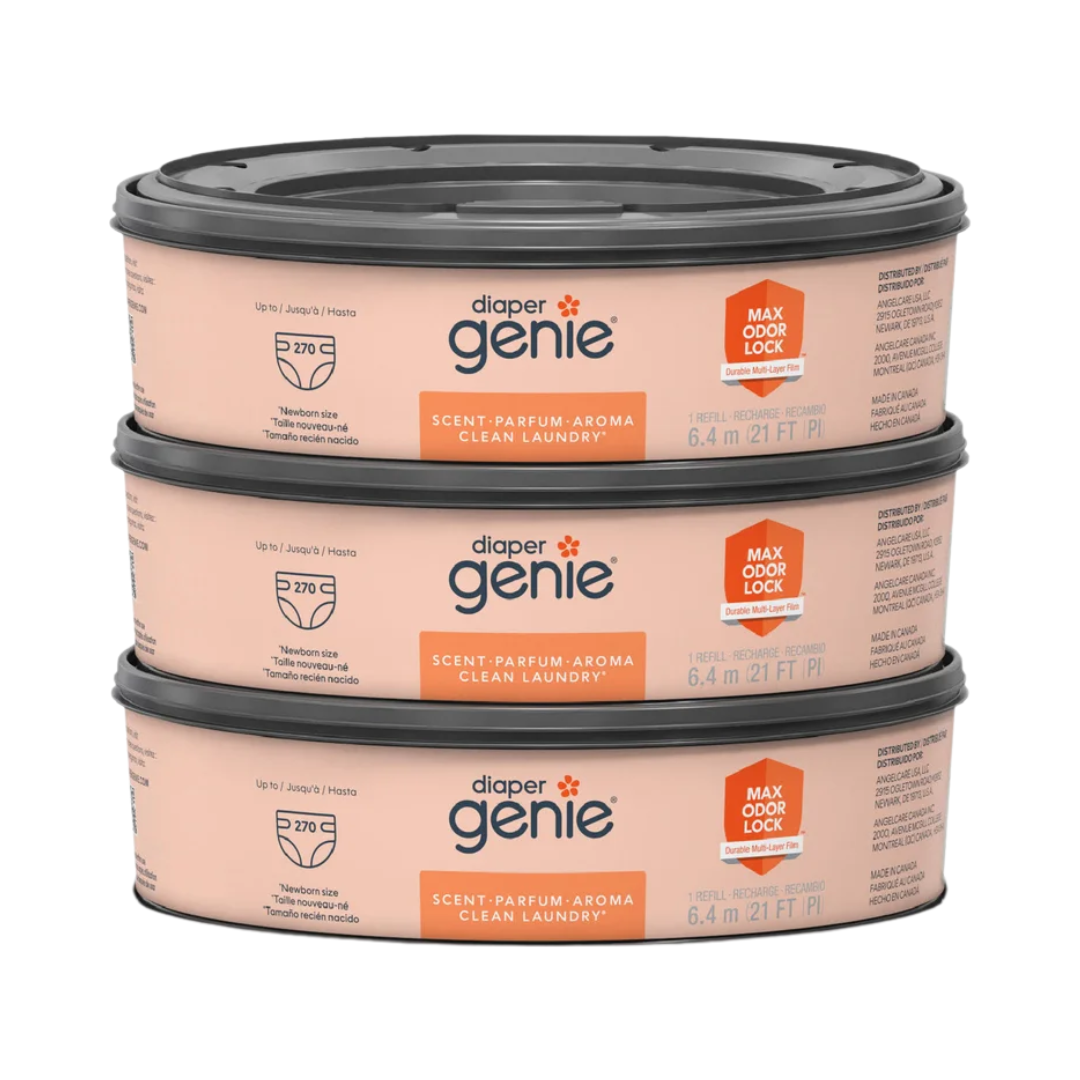 Playtex Baby Diaper Genie Clean Laundry Scent hold up to 270 Diapers, 3 Refills