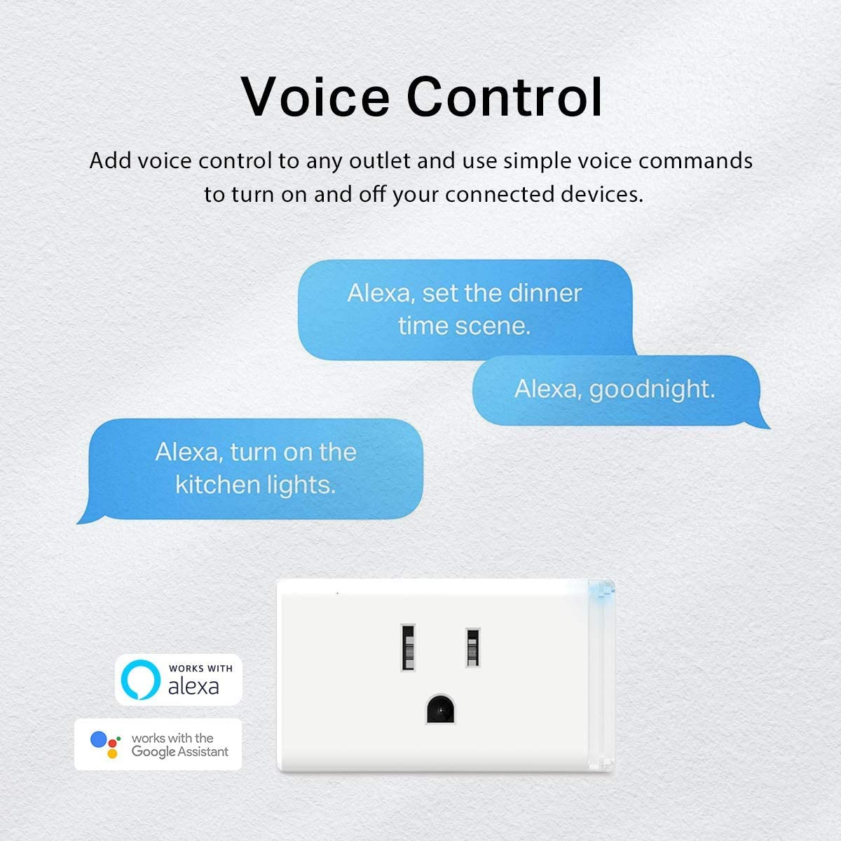 Kasa Smart Wi-Fi Plug Mini, Compatible with Alexa & Google Home – 2 Plug (HS103P2) 120 V