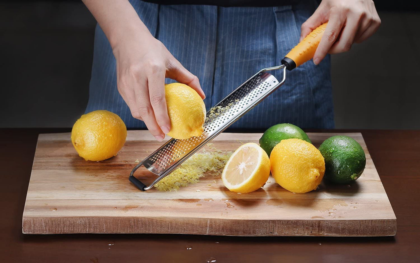 Deiss PRO Citrus Zester & Cheese Grater Stainless Steel, Wide & Dishwasher Safe