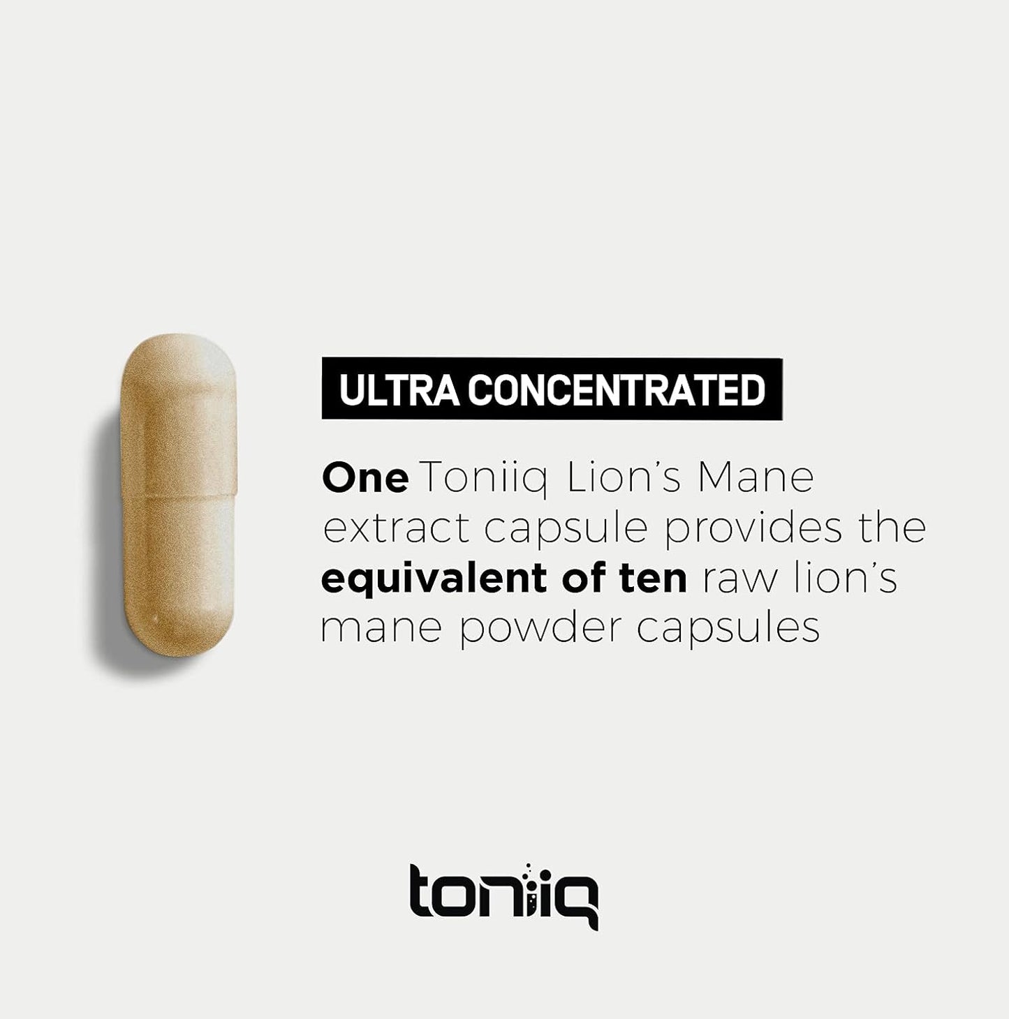 Toniiq Lion's Mane Ultra Concentrated Supplement 120 Capsules