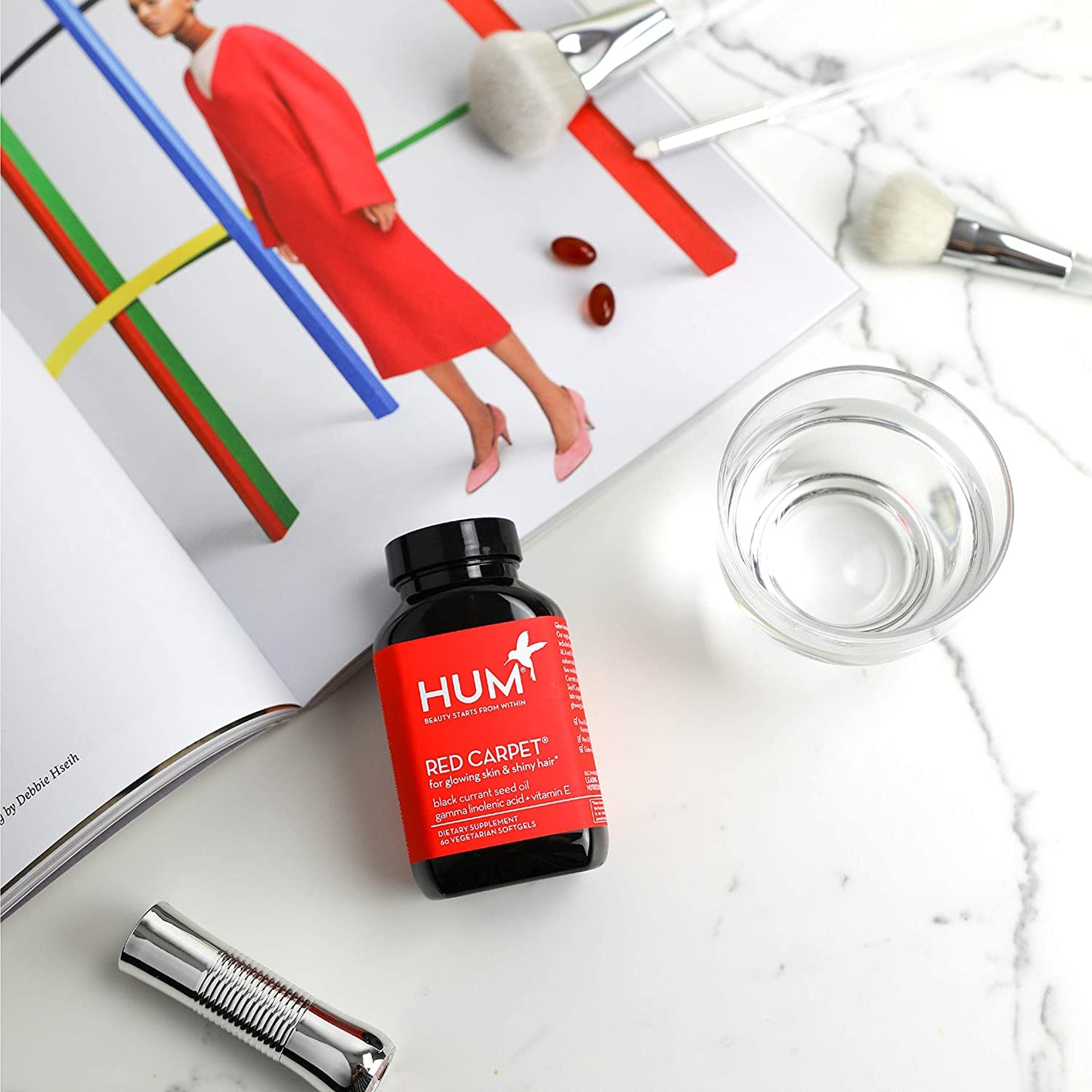 HUM Hair Sweet Hair Gummies Hair Growth Vitamins with 5000mcg Vegan Biotin, B Vitamins, Fo-Ti & Zinc, 60 Count