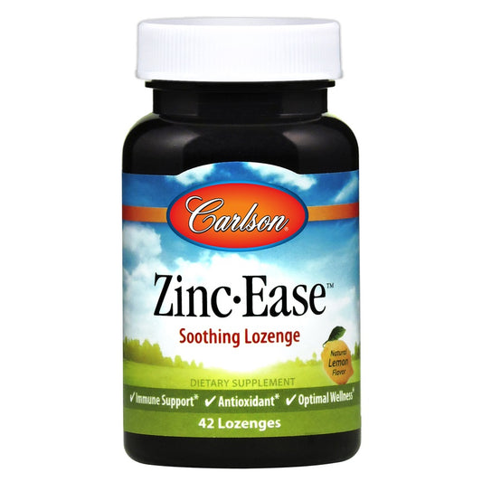 Carlson Zinc Ease Soothing Lozenge 10 mg for Immune Support, Antioxidant and Optimal Wellness 42 Lozenges