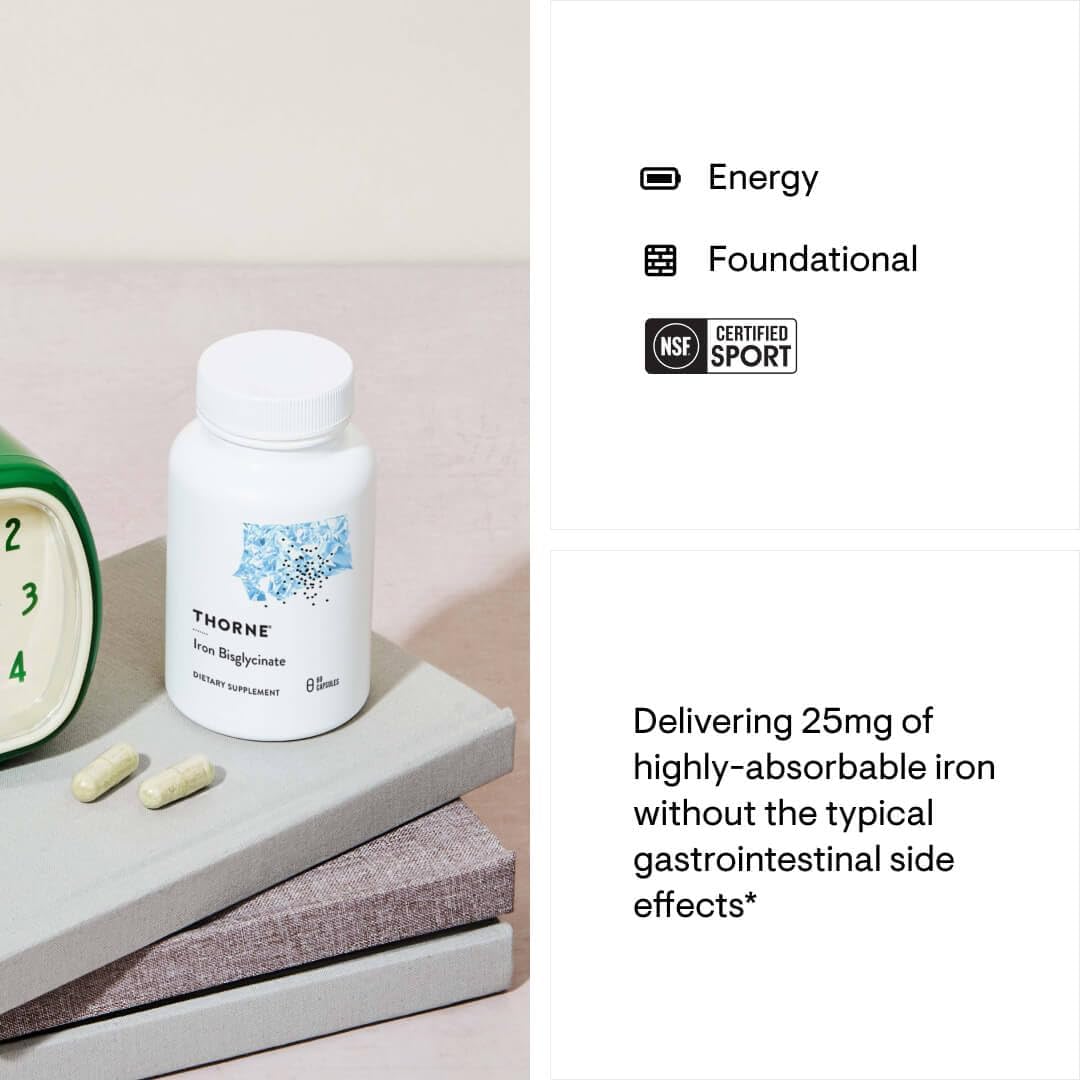 Thorne Iron Bisglycinate Supplement 60 Capsules