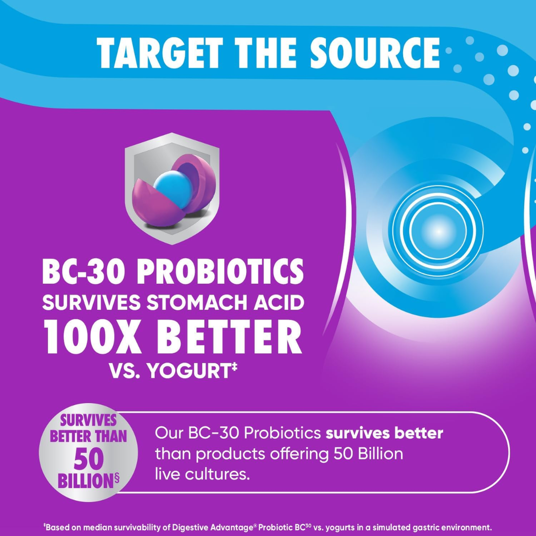 Schiff Digestive Advantage Daily Probiotics 3in1 Natural Fruit Flavors, 80 Gummies