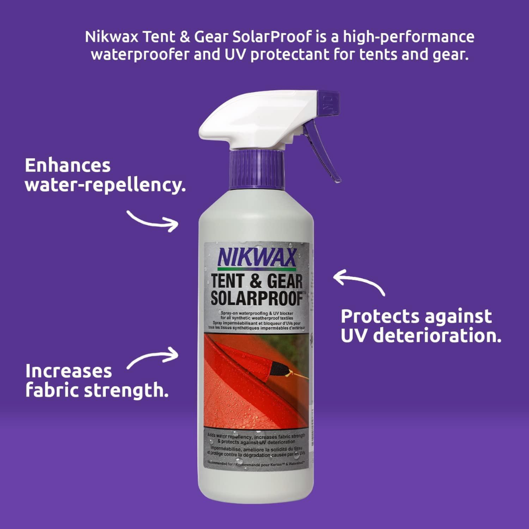 Nikwax Tent & Gear SolarProof Spray-On Waterproofer & UV Blocker, 17 oz / 500 ml
