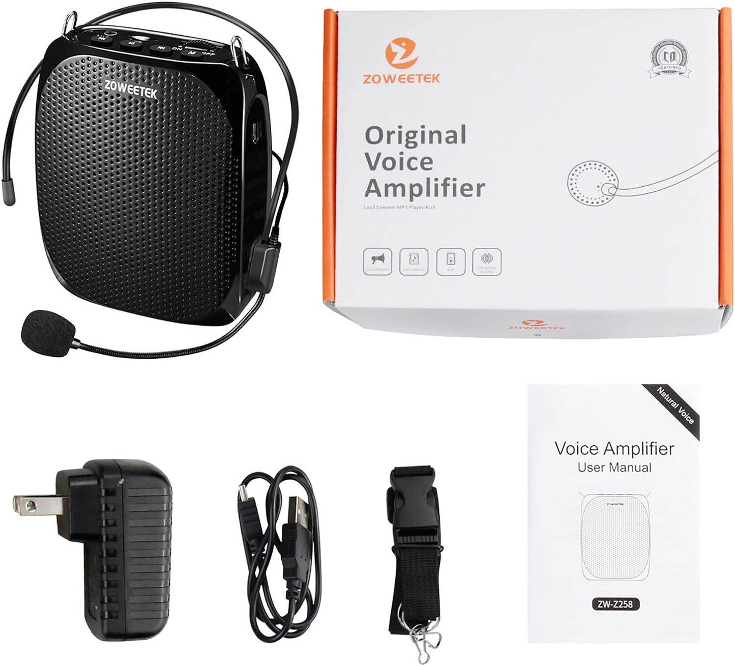 Zoweetek Original Portable Voice Amplifier Loud Speaker, MP3 Player, Aux