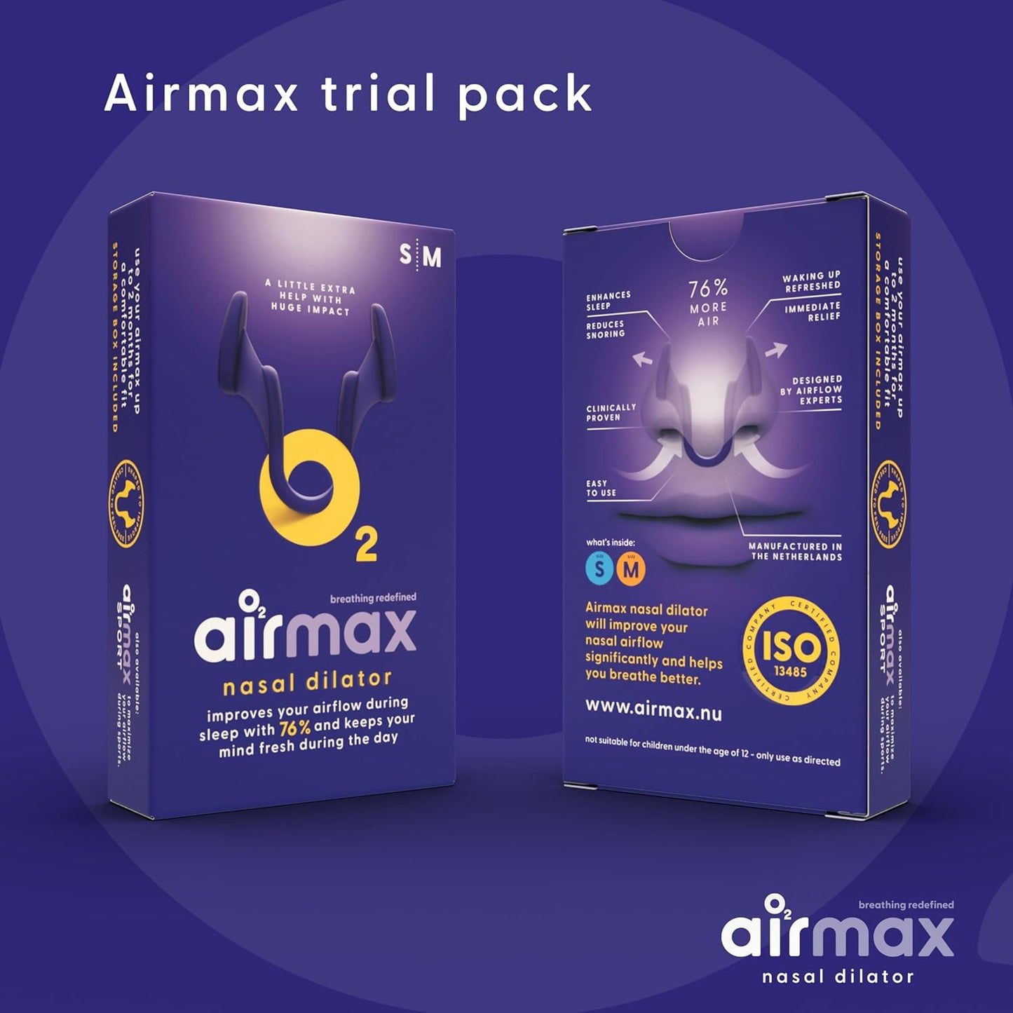 AirMax Sport Nasal Dilator Small and Medium Sizes, 1 Trial Pack