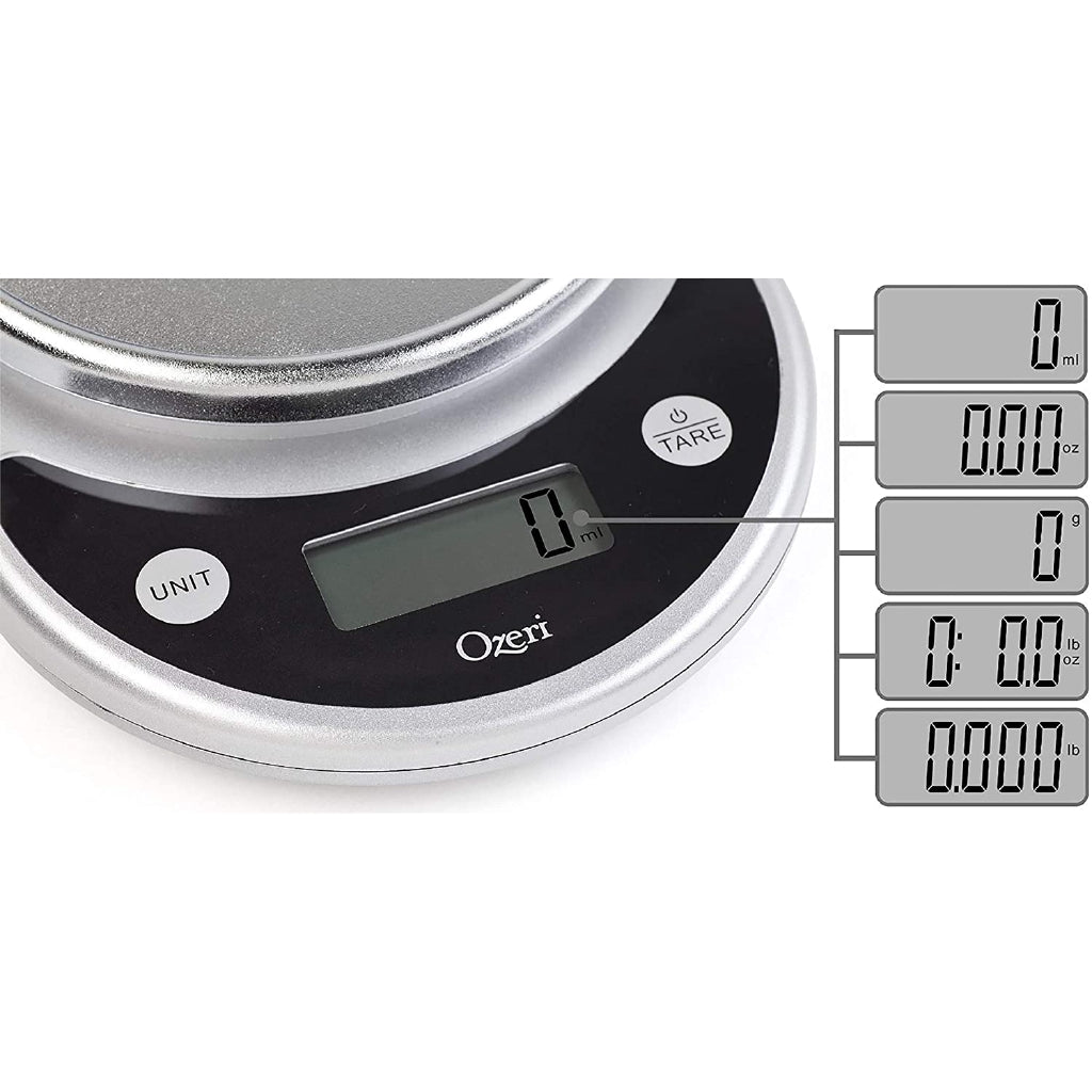 Ozeri ZK14-S Pronto Digital Multifunction Kitchen and Food Scale, Black