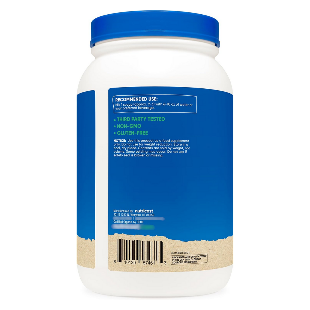 Nutricost Organic Pea Protein Unflavored, 48.6 oz / 1,361 g