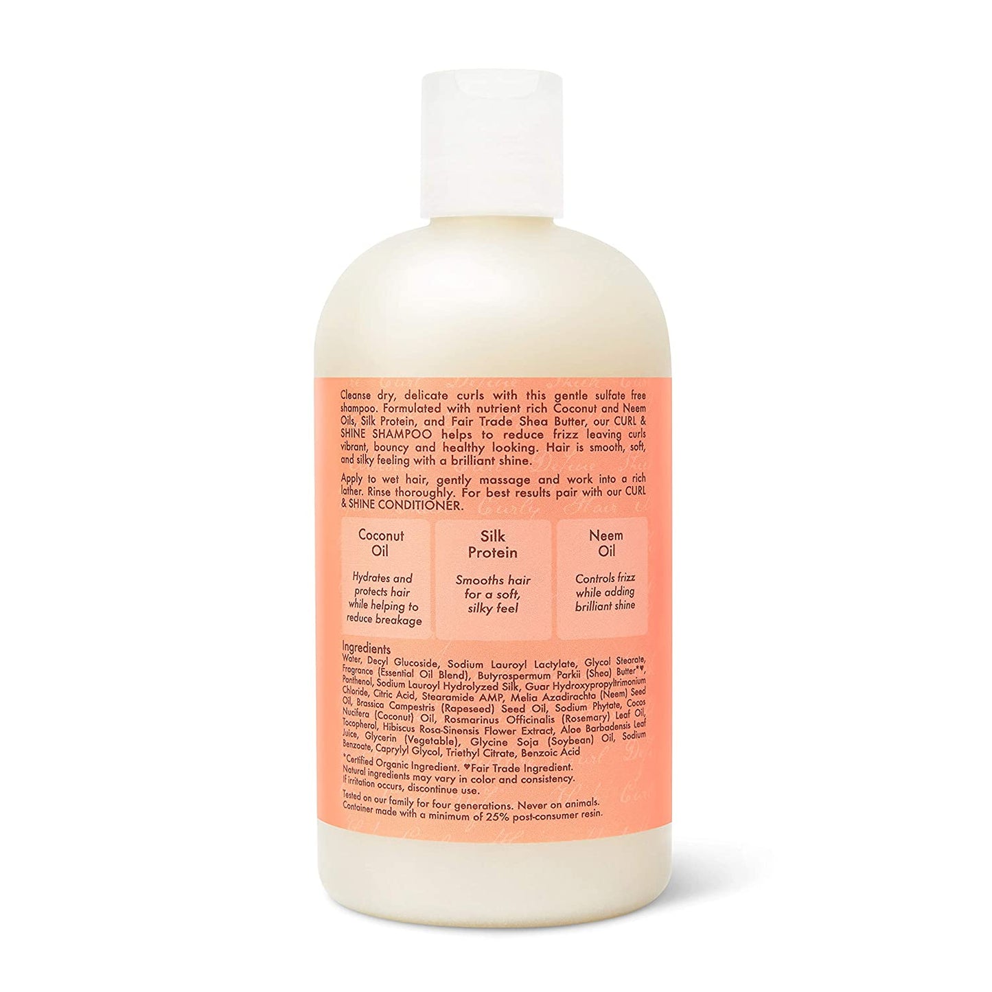 SheaMoisture Coconut & Hibiscus Curl & Shine Shampoo with Silk Protein & Neem Oil, 13 fl.oz / 384ml