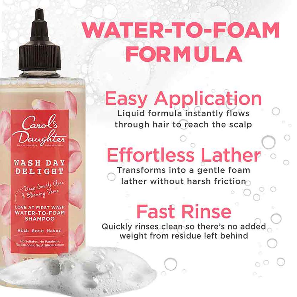 Carol's Daughter Wash Day Delight Water-to-Foam Shampoo with Rose Water, 16.9 fl.oz / 500ml