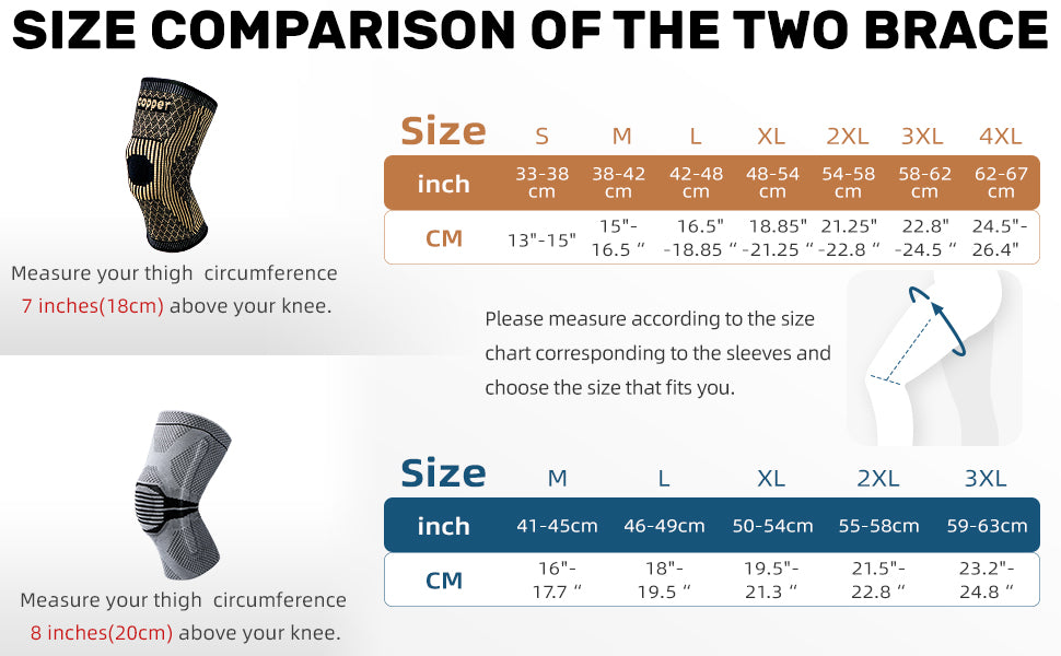 Jiufentian Copper Knee Brace with Side Stabilizers Single Tan Extra-Large