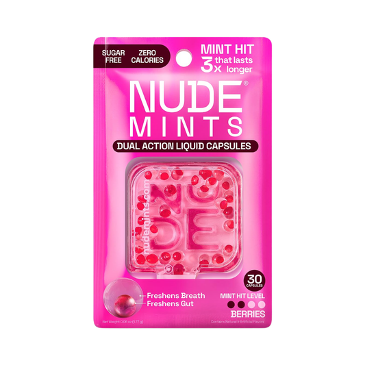 Nude Mints Dual Action Liquid Capsules, 30 Count