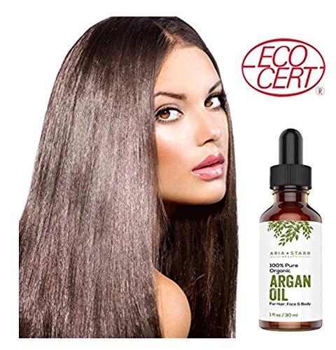 Aria Starr Beauty 100% Pure Organic, Argan Oil For Hair Face and Body (1 fl.oz / 30ml)