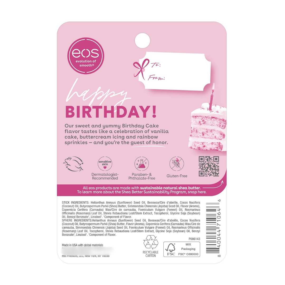 EOS Birthday Cake Smooth Lip Balm Natural Shea - 7g / 0.25 oz