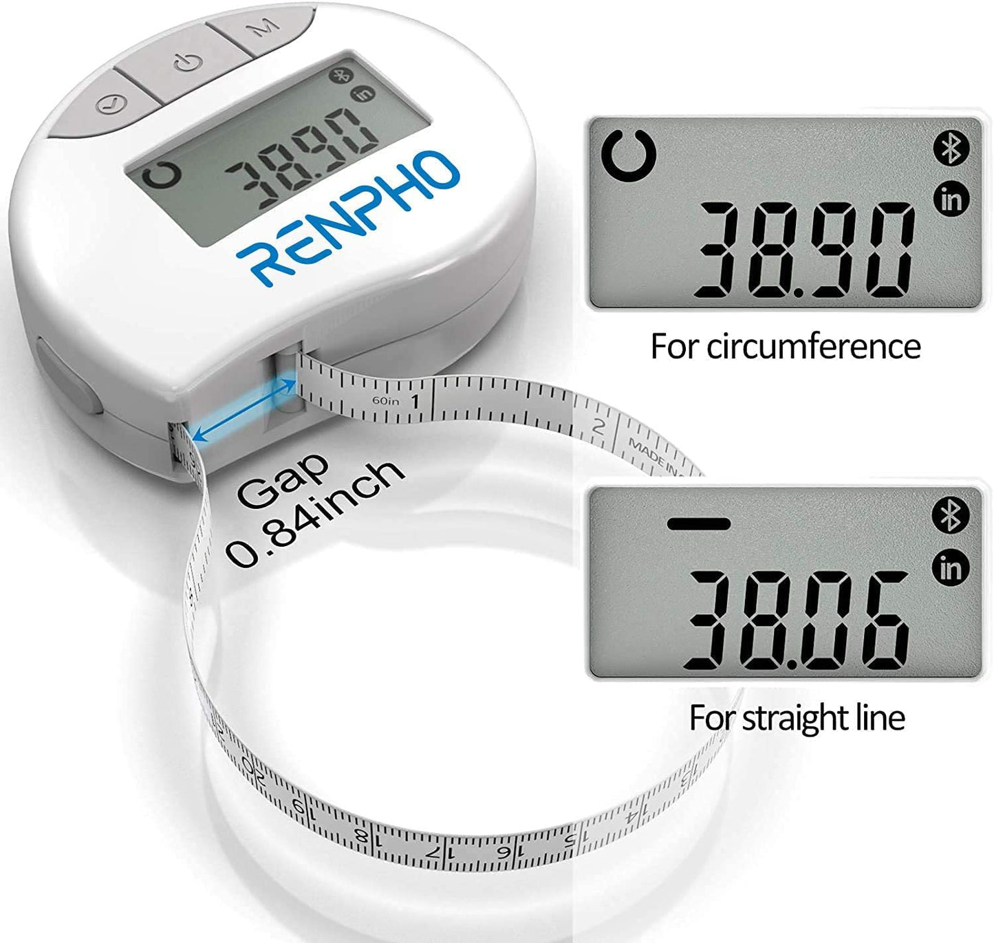 RENPHO Smart Body Bluetooth Tape Measure with App (RF-BMF01) PACKAGING MAY VARY