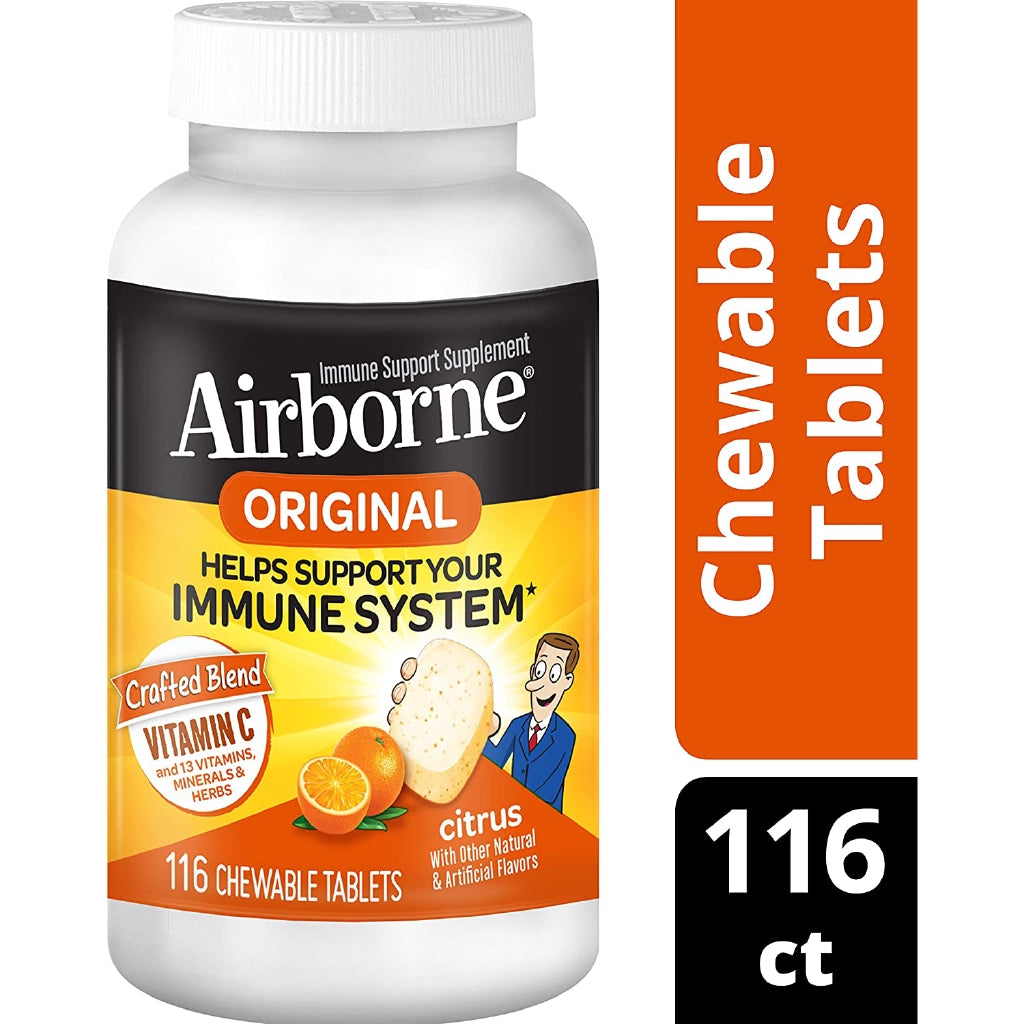 Airborne Citrus Flavor ORIGINAL Vitamin C 1000mg, 116 Chewable Tablets