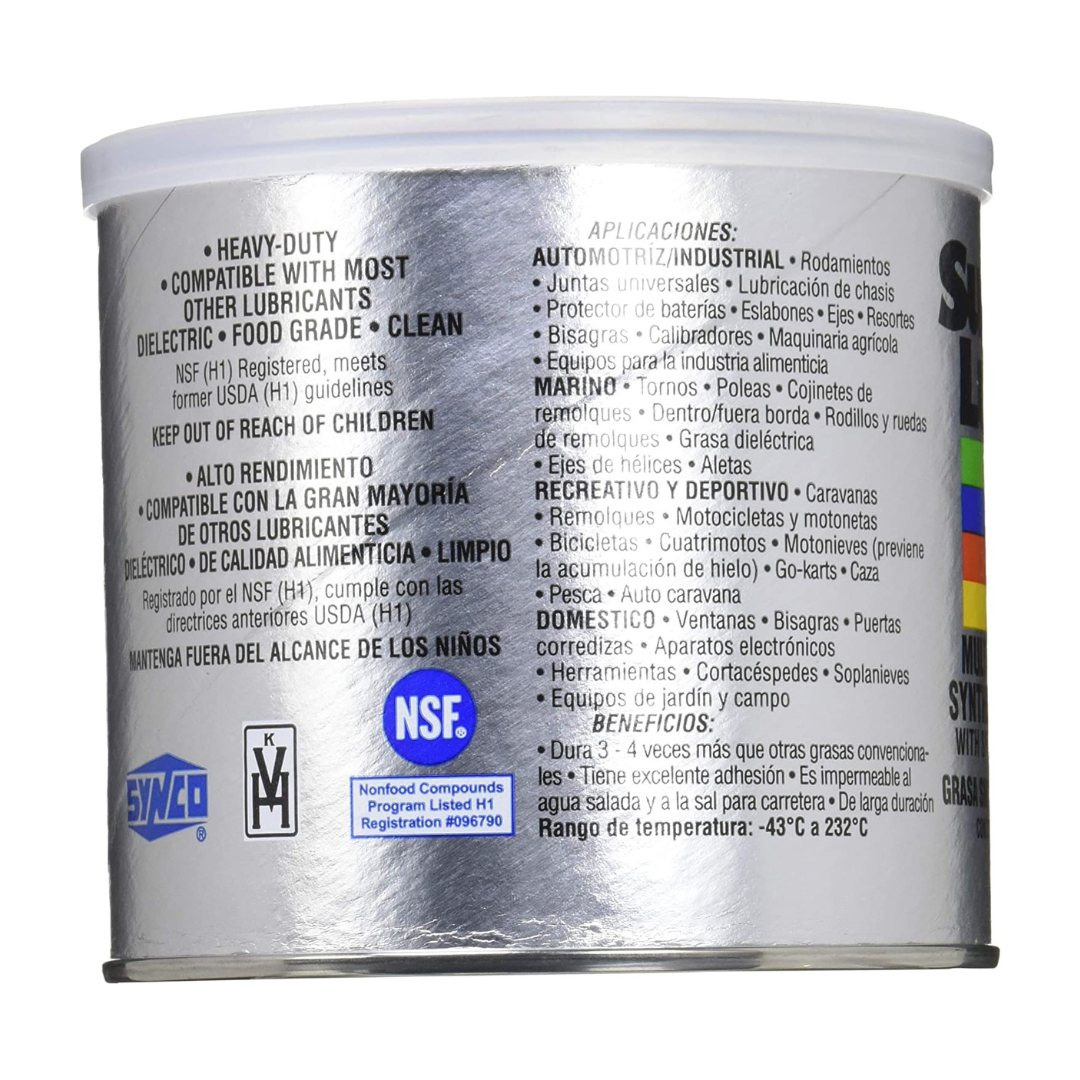 Super Lube Multi-Purpose Synthetic Grease With Syncolon (PTFE) NLGI 2 Translucent White 14oz