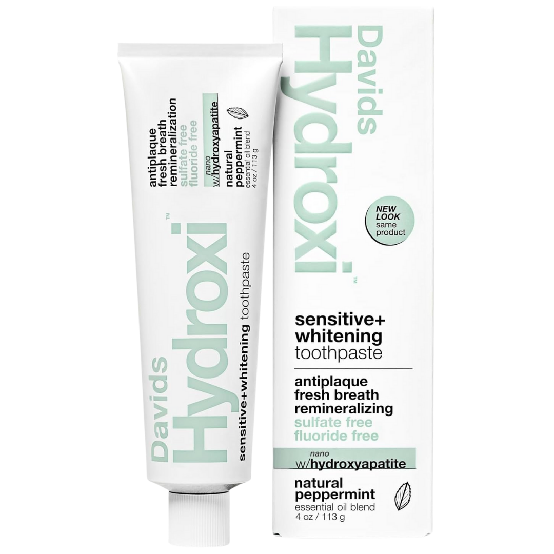 Davids Hydroxi Sensitive + Whitening Toothpaste Natural Peppermint, 4 oz / 113 g
