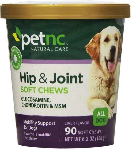 PetNC Natural Care Hip and Joint Soft Chews for Dogs, 90 Count