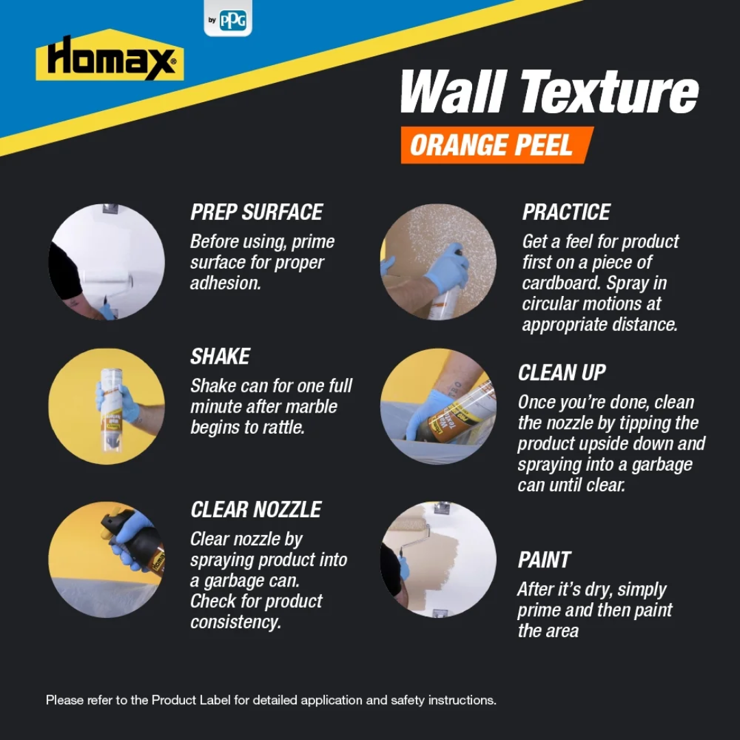 Homax Wall Texture Orange Peel Water Based Spray, 20 oz / 567 g (DAMAGED CAP)