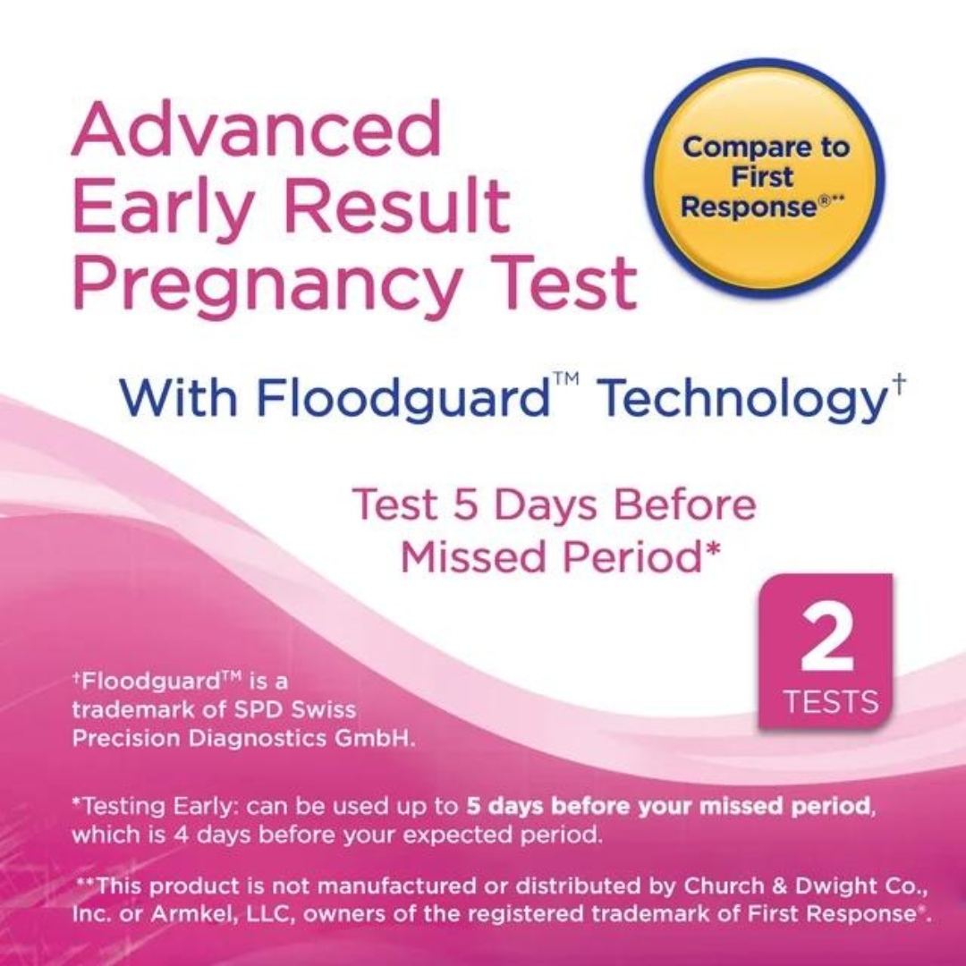 Equate Advanced Early Result Pregnancy Test with Floodguard 2 Tests