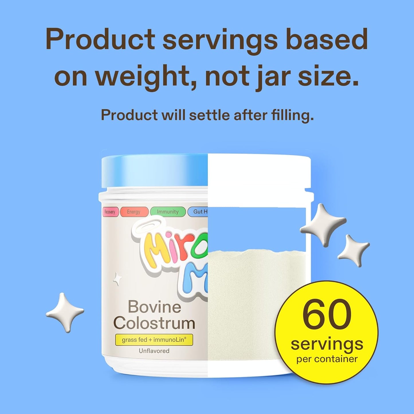 Miracle Moo Bovine Colostrum Unflavored Supplement 3.81oz / 108g