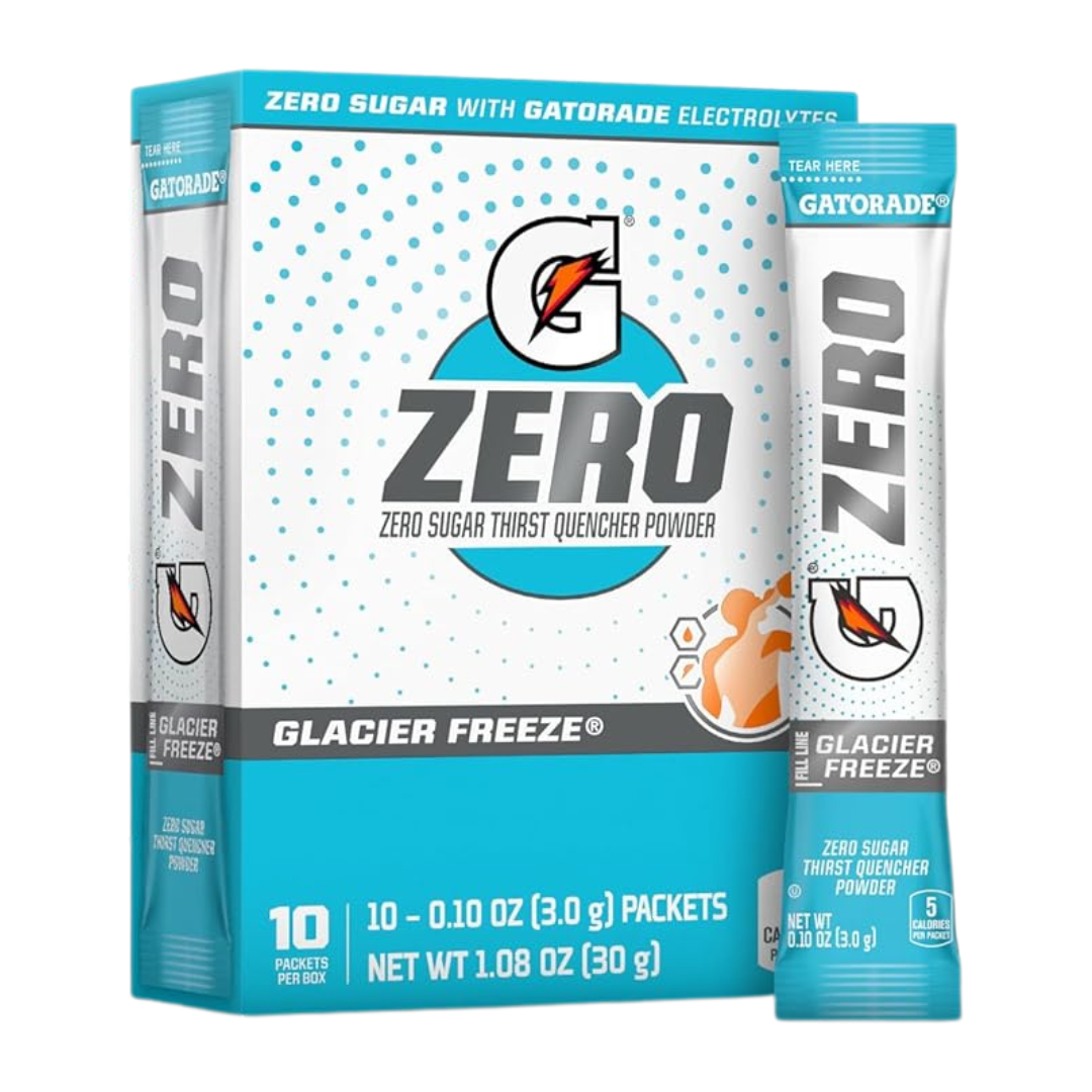 Gatorade G Zero Thirst Quencher Electrolyte Powder Glacier Freeze 3g, 10 Packets