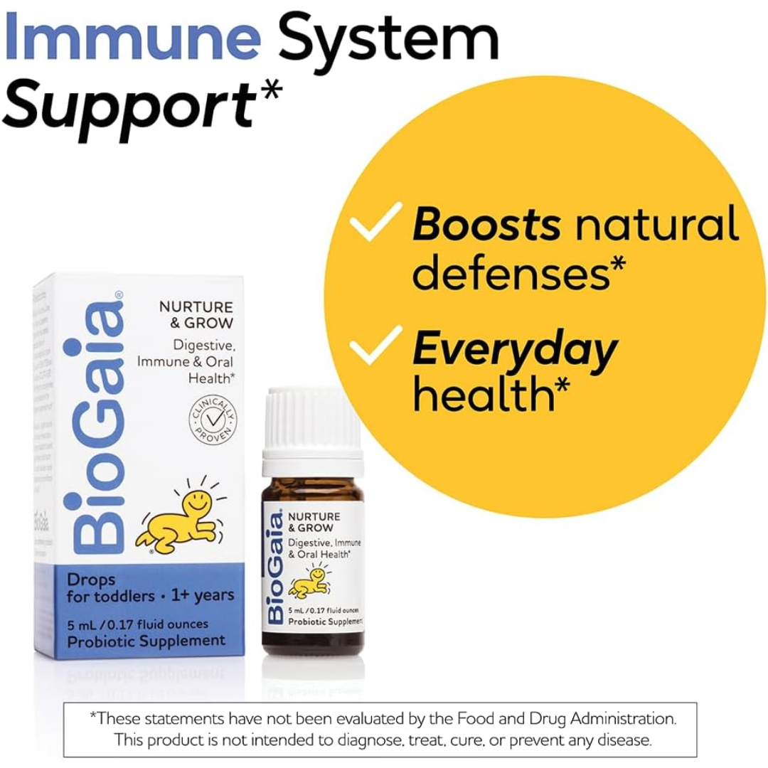 BioGaia Nurture & Grow Probiotic Supplement Drops for Toddlers, 1+, 5 ml / 0.17 oz