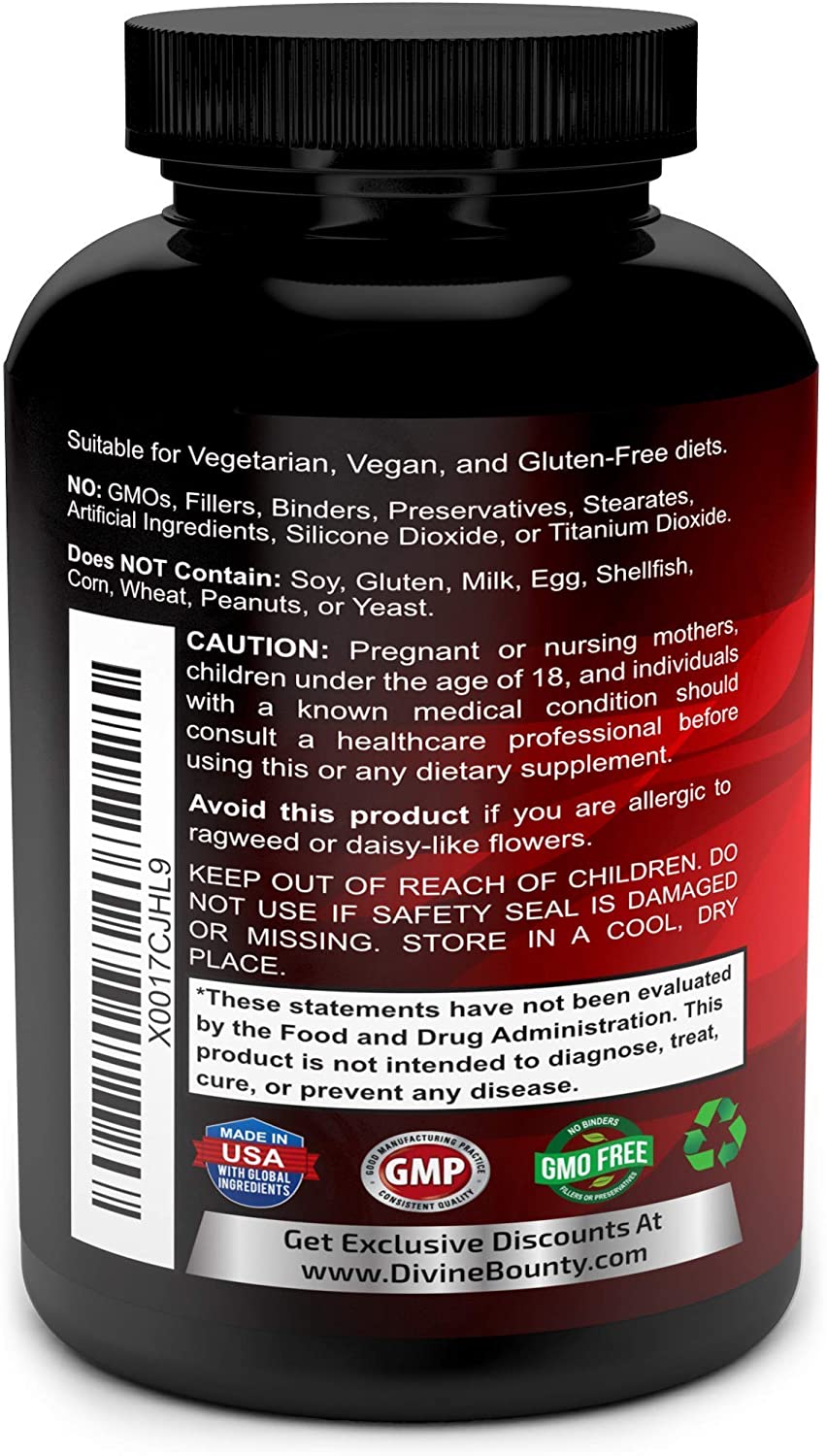 Divine Bounty D-Mannose with Cranberry & Dandelion Extract 600 mg, 120 Vegetarian Capsules Support Normal Urinary Tract Health