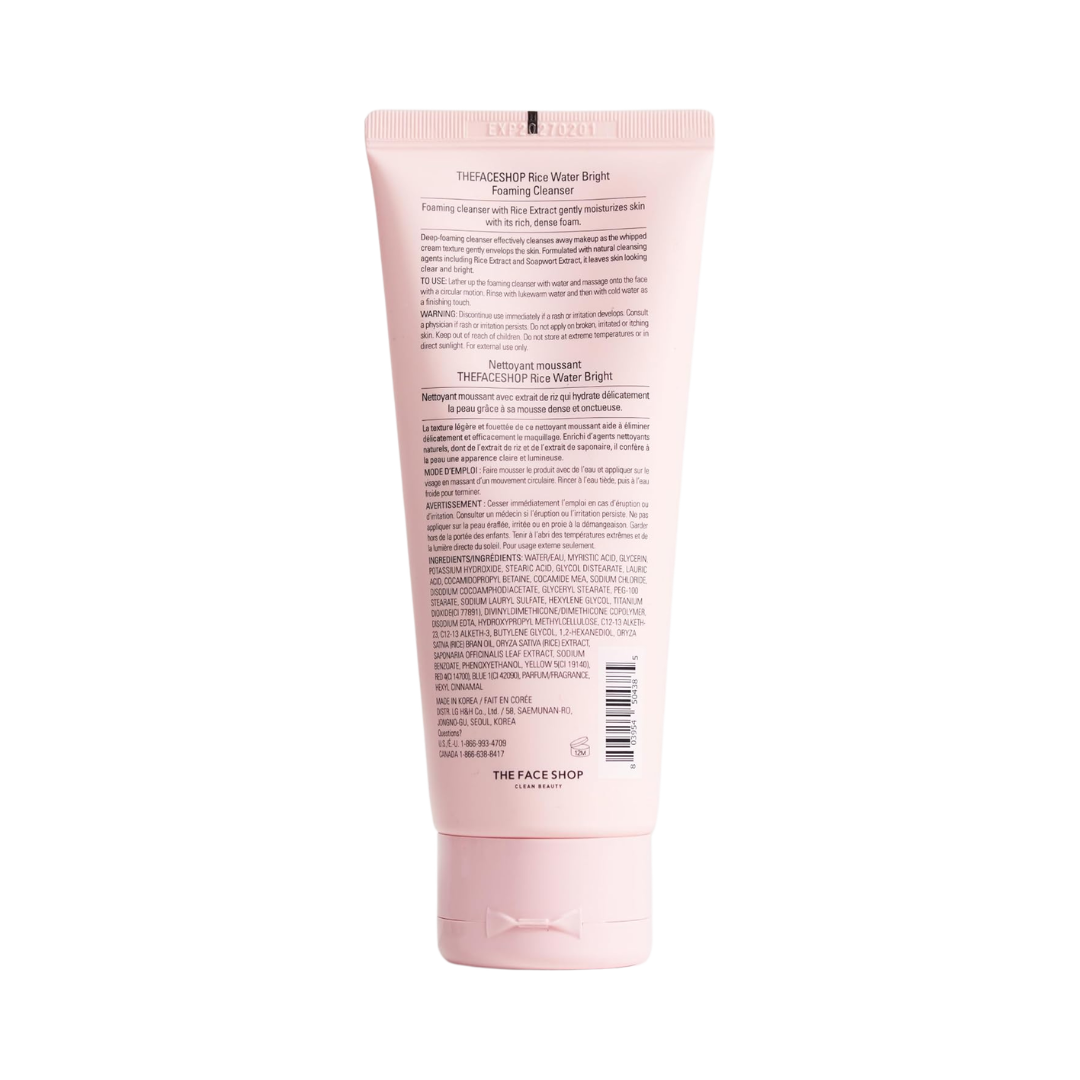 The Face Shop Rice Water Bright Foaming Cleanser, 150 ml / 5 oz