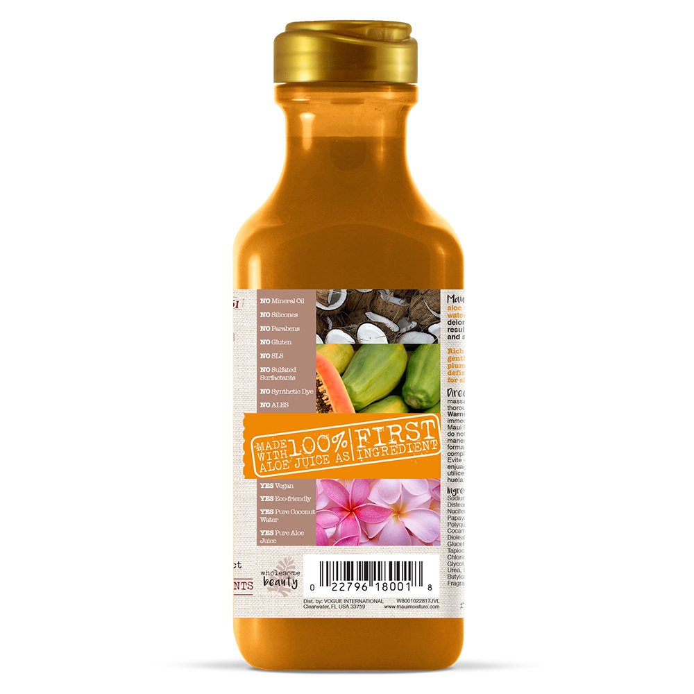 Maui Moisture Curl Quench + Coconut Oil Curl-Defining Anti-Frizz Shampoo to Hydrate and Detangle Tight Curly Hair, Softening Shampoo, Vegan, Silicone- & Paraben-Free, 13 fl oz