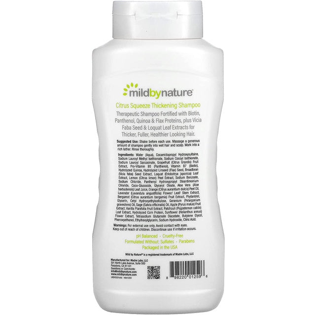 Mild By Nature Citrus Squeeze Thickening Shampoo with B-Complex & Biotin, 16 fl.oz / 473ml