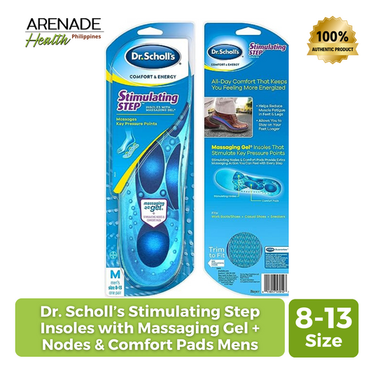 Dr. Scholl’s Stimulating Step Insoles with Massaging Gel + Nodes & Comfort Pads -  Men's 8-13 (1 Pair)