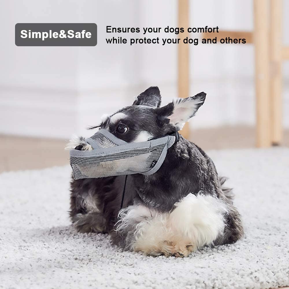Crazy Felix - Nylon Muzzle, Breathable Air Mesh, Small, Gray