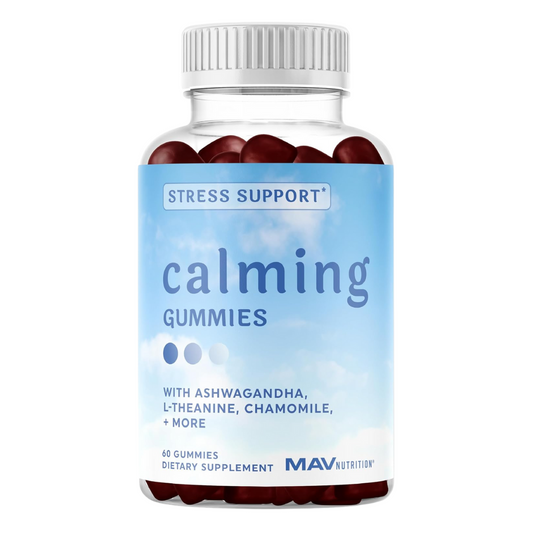 MAV Nutrition Calming Gummies With Ashwagandha L-Theanine, Chamomile Supplement 60 Gummies