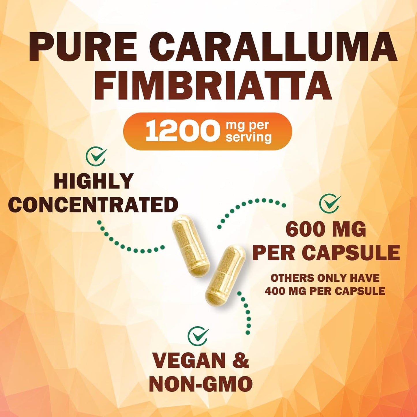 Nature's Nutrition Caralluma Fimbriata 1200mg Natural Energy Supplement 180 Capsules